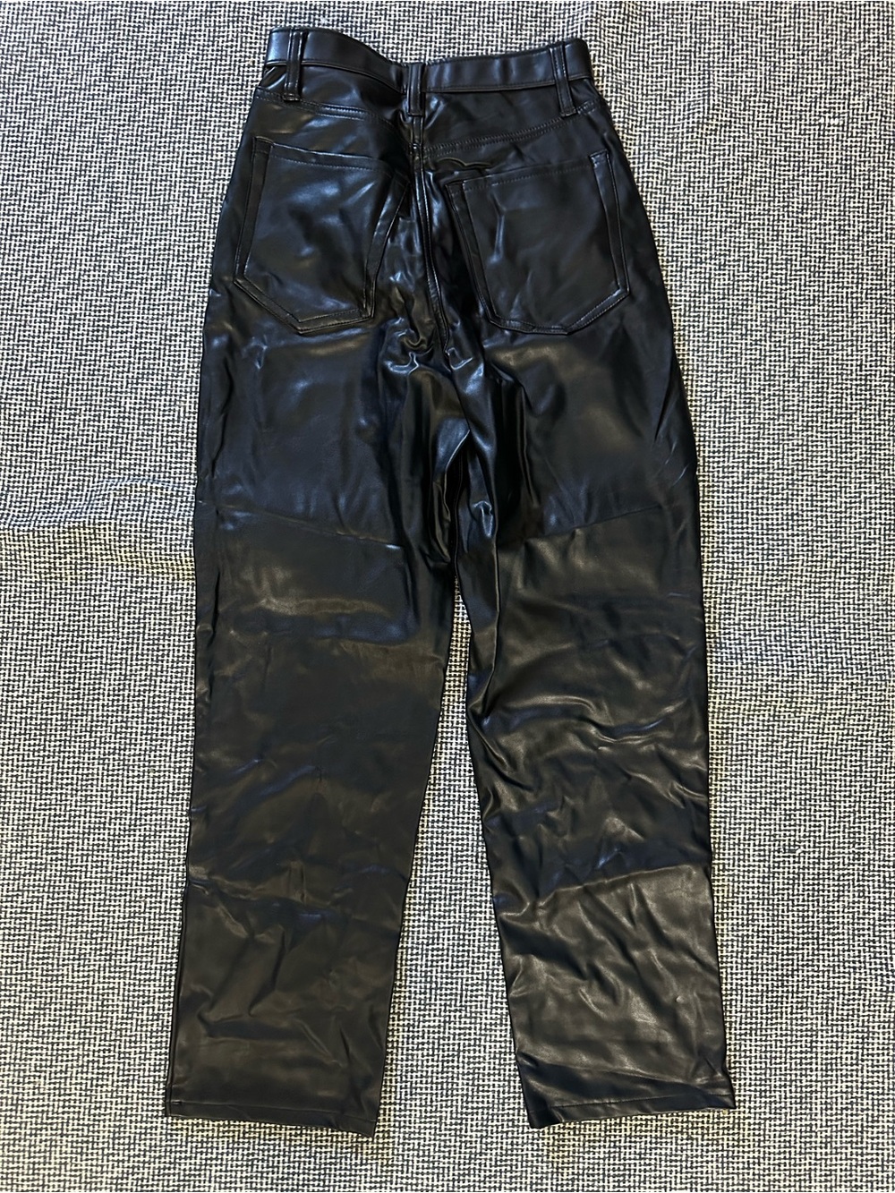 Abercrombie & Fitch Black Faux Leather Straight-Leg Pants - Picture 4 of 4